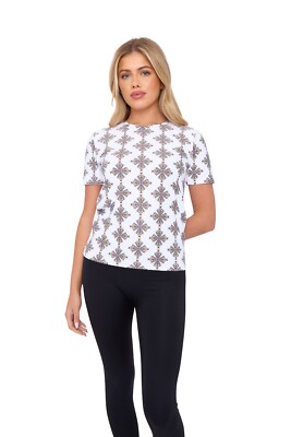 DAMEN TOP RUNDHALS T SHIRT TOP NEUESTE ELEGANTE DESIGNS PRINTS STRETCHIG WILDFIRE
