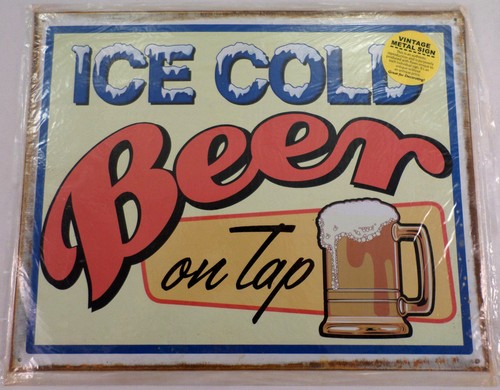 Ice Cold Beer On Tap Drinking Funny Metal Sign Pub Game Room Bar  680041200289 | eBay