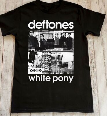 Vtg Deftones Band White Pony Short Sleeve Cotton Black Full Size Shirt