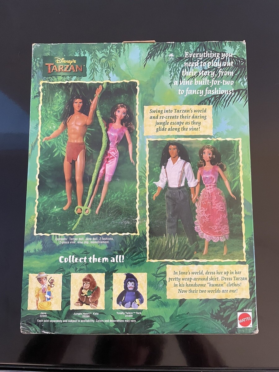 HTF Disney Tarzan And Jane Vine Swingin Mattel Doll Gift Set 1999