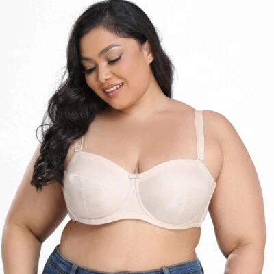 New Women's Strapless Bra Plus Size Underwire Convertible Non Padded Bra - Image 1 of 4