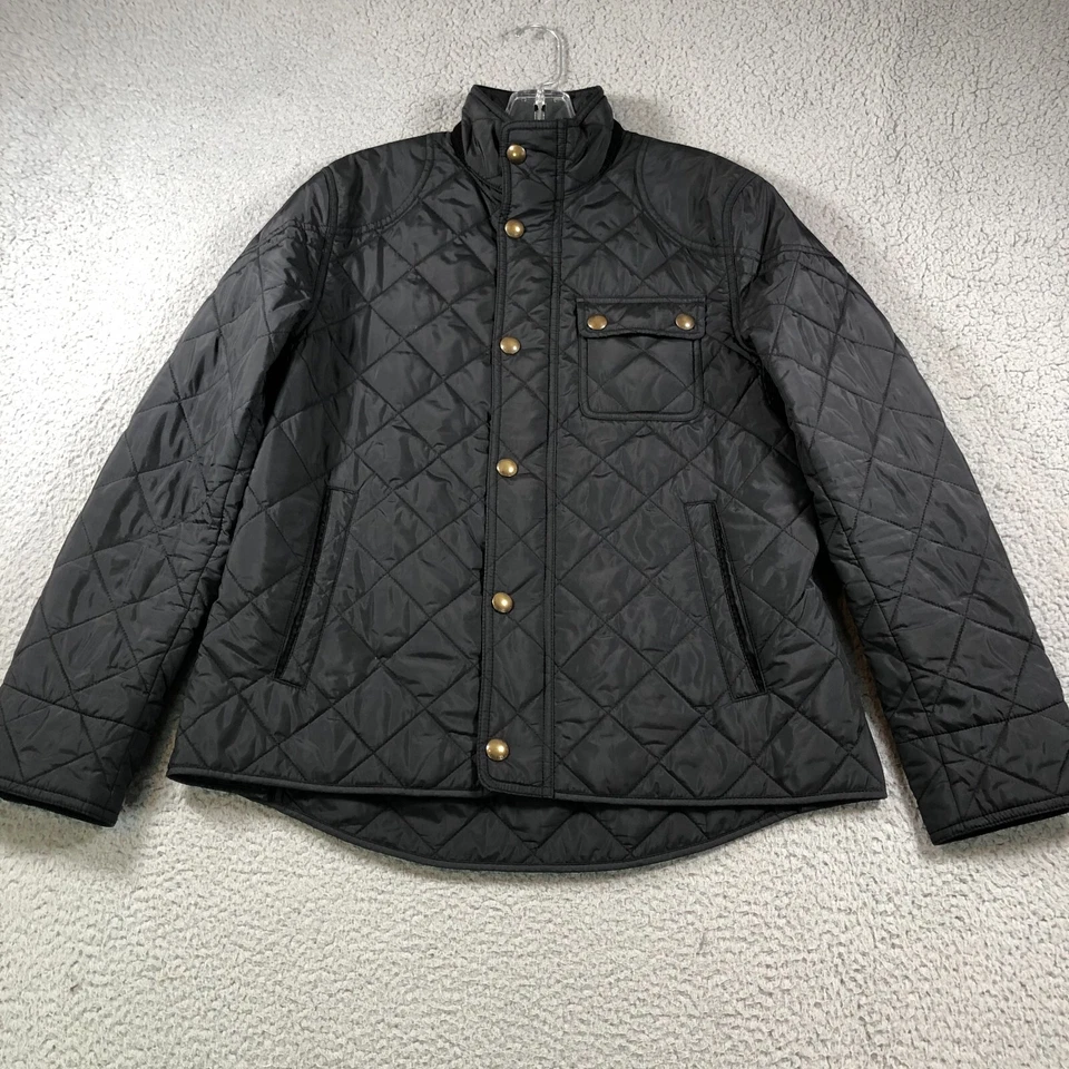 Chaqueta deportiva Ralph Lauren para mujer mediana negra acolchada pana chaleco acolchado acolchado a presión Foto 2 de 4