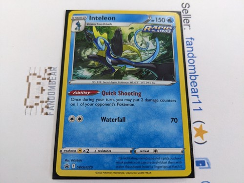 Inteleon COSMOS HOLO Black Star Promo card SWSH279 Sword & Shield 2023 NM/LP - Picture 2 of 6