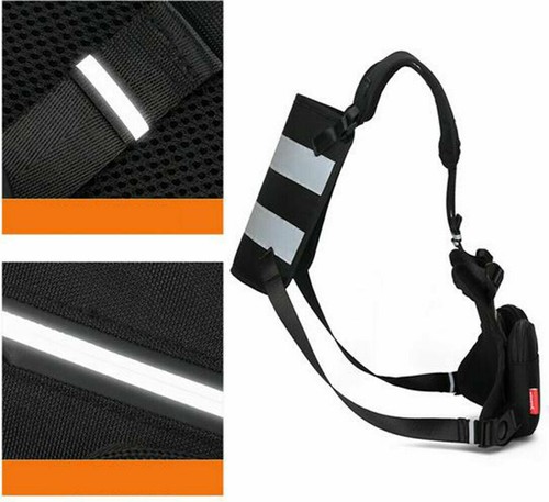 Borsa da uomo riflettente tattica anteriore petto borsa in nylon outdoor sport impermeabile - Foto 4 di 8