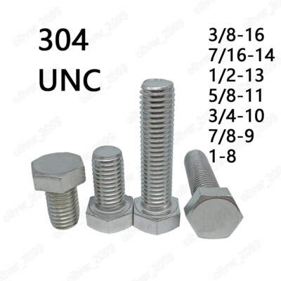 7/16-14x1-1/2 Hex Head Cap Screws 304 Stainless Steel (3