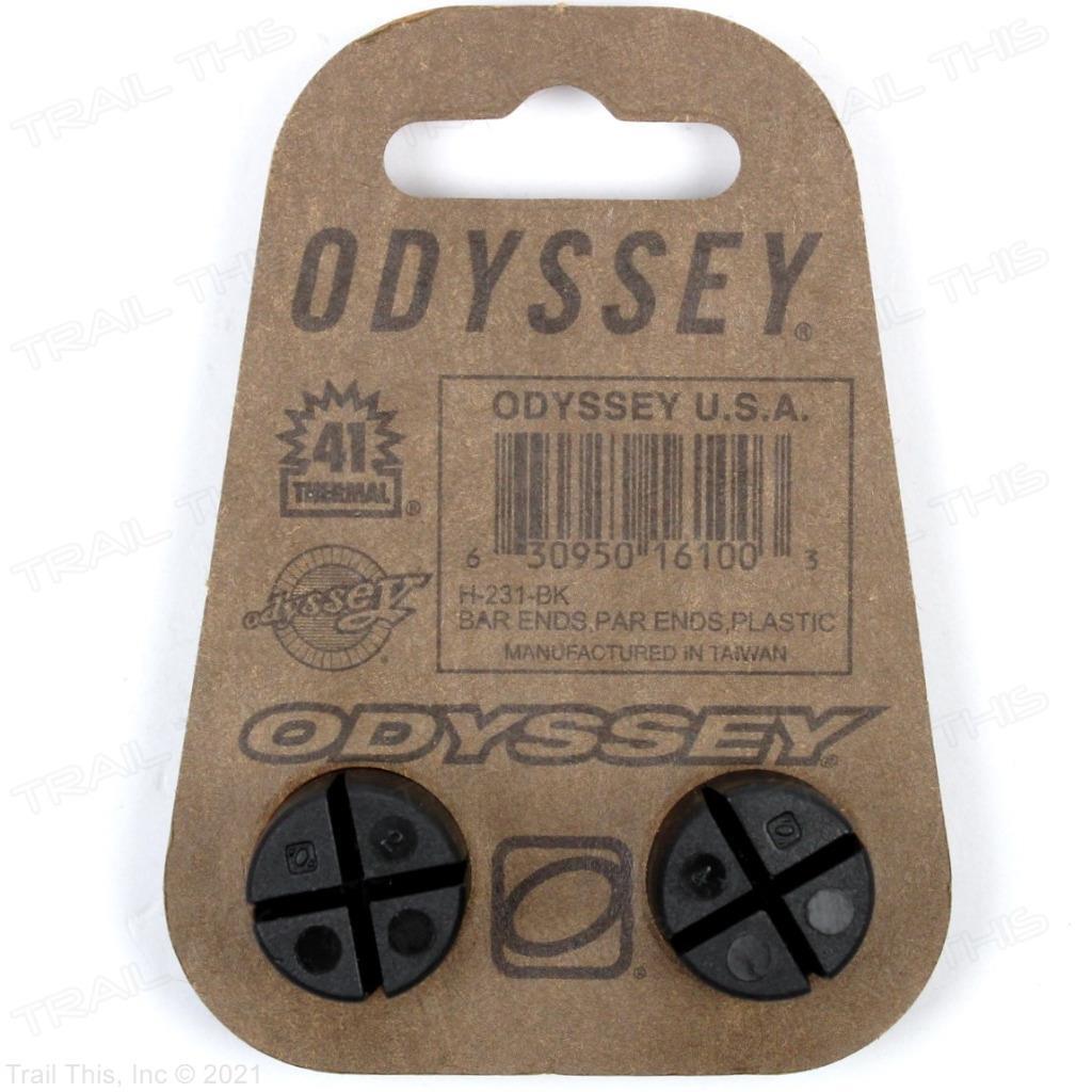 Odyssey Par Ends BMX Bicycle Light Weight Handlebar Bar End Plugs Pair - Black
