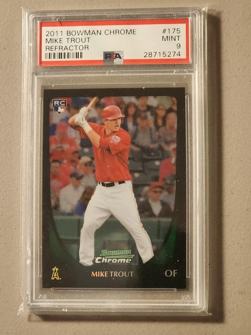 2011 Bowman Chrome Refractor #175 Mike Trout PSA 9 Rookie Card