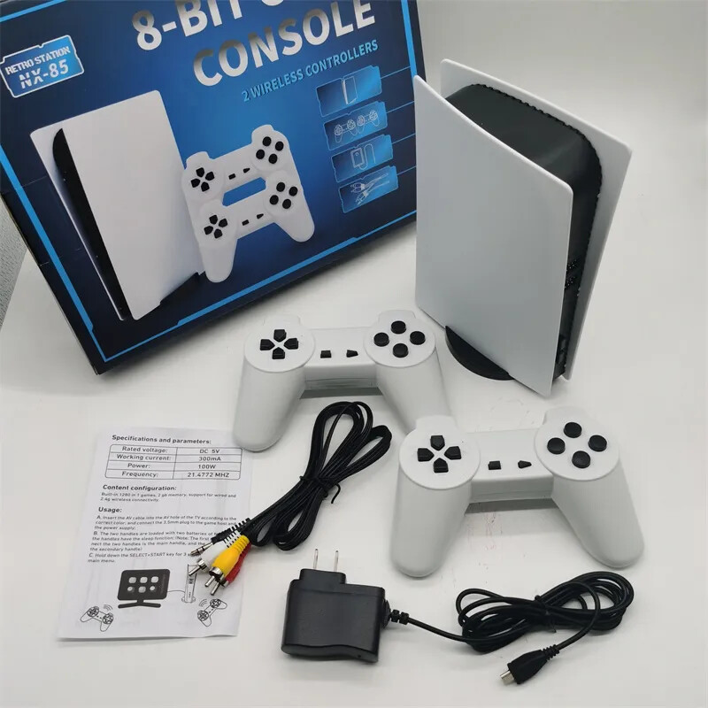Retro game console, with 1,280 built-in games and dual game controllers