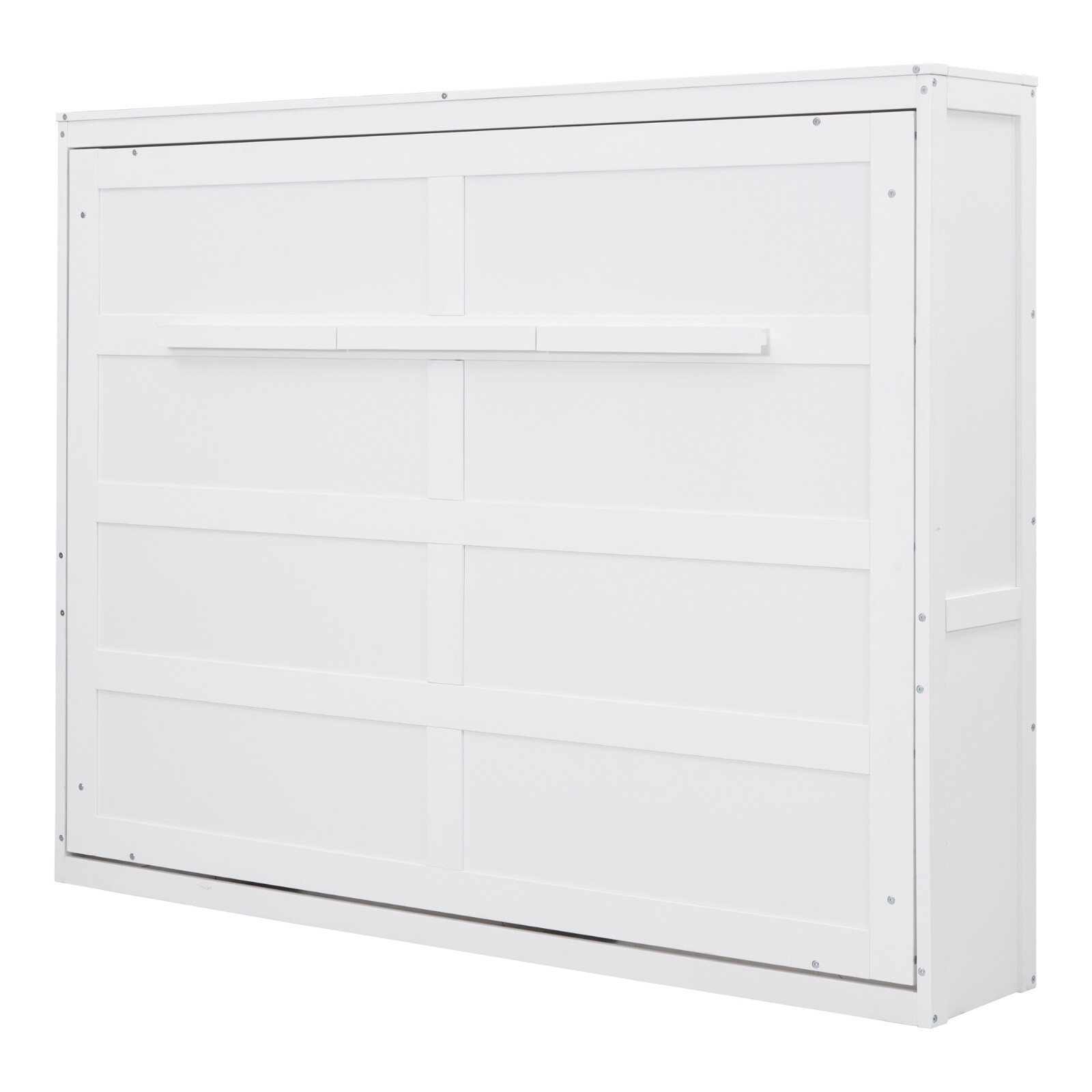 Queen Size Murphy Bed Wall Bed Wood Multi-function Bed Frame for Bedroom White