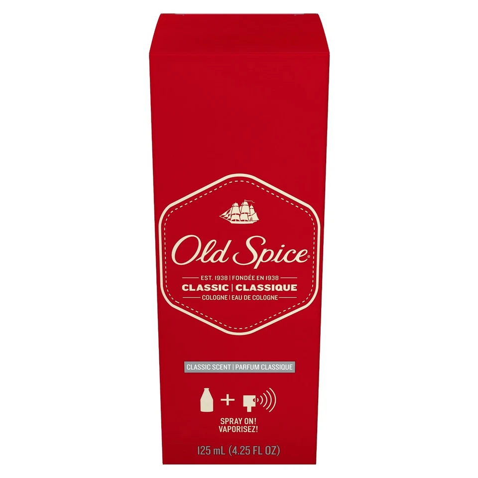 Old Spice Colônia Spray Masculino, Perfume Clássico, Fl Oz 4,25 - Imagem 4 de 4