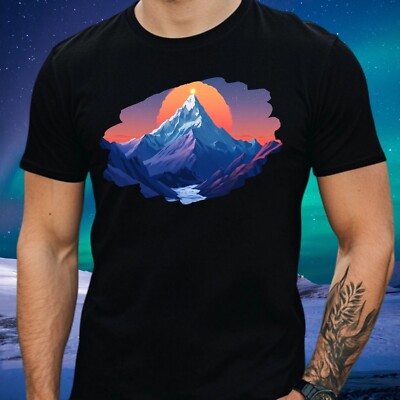 T-Shirt Herren Mount Everest Landschaft  Motiv Baumwolle Größe XS bis 5XL
