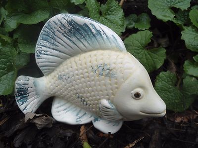 Latex small fish mold 4'' x 3.5'' H plaster cement rubber casting mould