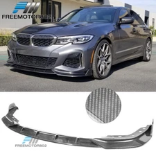 Fits 19-22 BMW 3 Series G20 M Sport M340i Front Bumper Lip Carbon Fiber Print