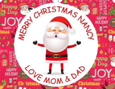 Personalised Christmas Stickers Santa Father Christmas Presents Custom Labels