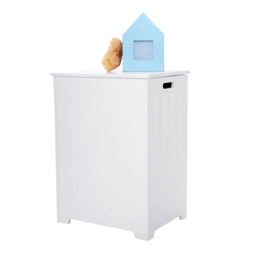 **CLEARANCE** Pendeen White Wooden Laundry Cabinet 54 x 40 x 30 (RRP £85.99) - Image 4 of 4