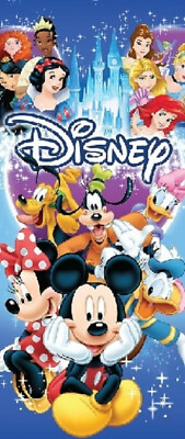 Disney Characters Spectacular Disney Group Beach Bath Towel  28x58 100%Cotton