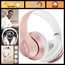 Wireless Bluetooth Over-Ear Headphones, 65H Playtime, HiFi Stereo, Foldable, Mic