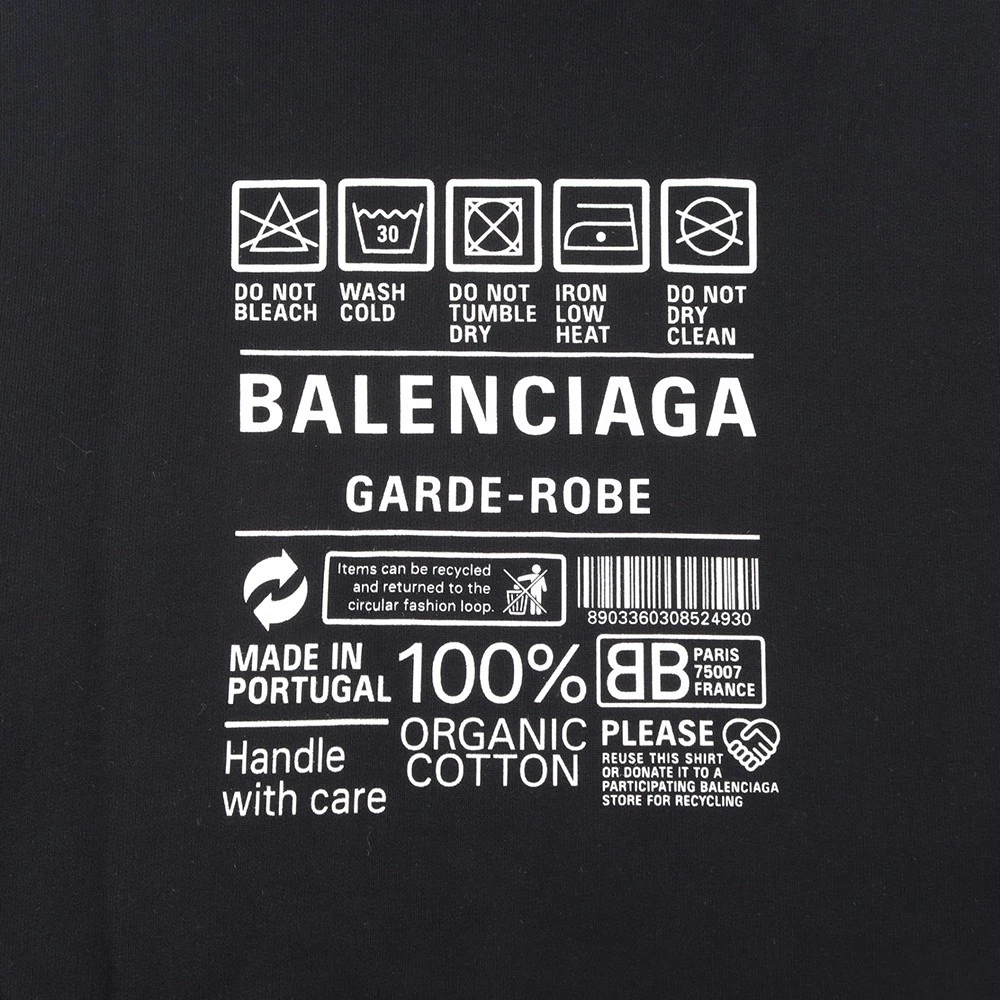 Felpa con cappuccio Balenciaga Care stampa etichette M 35036 136476287