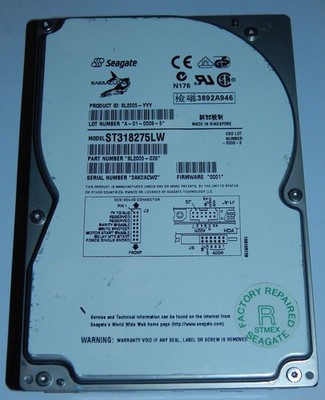  DEFEKT/DAMAGE Seagate ST318275LW 68P SCSI Drive 18,2GB Festplatte Hard Disk HDD