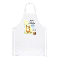 Gift Base Katze Chefs SchüRze Weiß 100% Polyester 86X60Cm