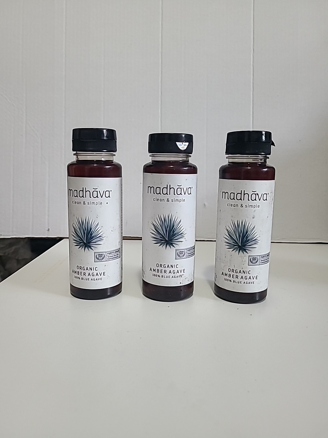 Madhava Organic Amber Raw Blue Agave 3 Pack 11.75 oz BB 01/26