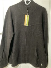 nwt SMARTWOOL ROUTT Full Zip SWEATER | POCKETS | CHOCOLATE | XL
