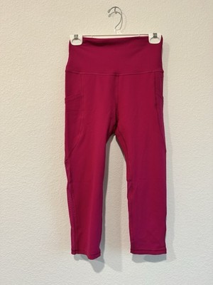 LF Love and Fit Women's PInk Stay Put Leggings Mid Rise Crop Large