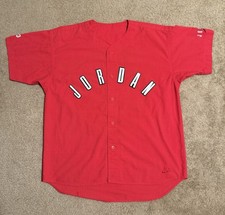 Vintage 90s Nike Air Jordan Baseball Jersey Size RED Sewn Stitched XXL