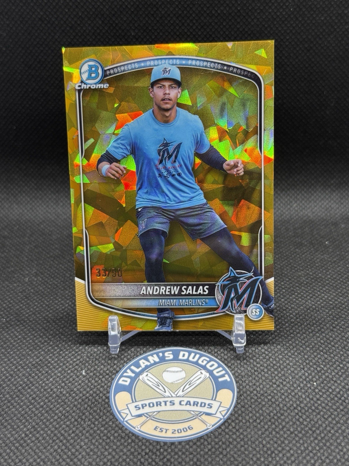 2025 Bowman Chrome BCP-156 Gold Sapphire Image Variation Andrew Salas /50