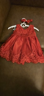 Girls Red Lace Tutu Dress Bow Sleeveless Floral Knee Length Party Formal