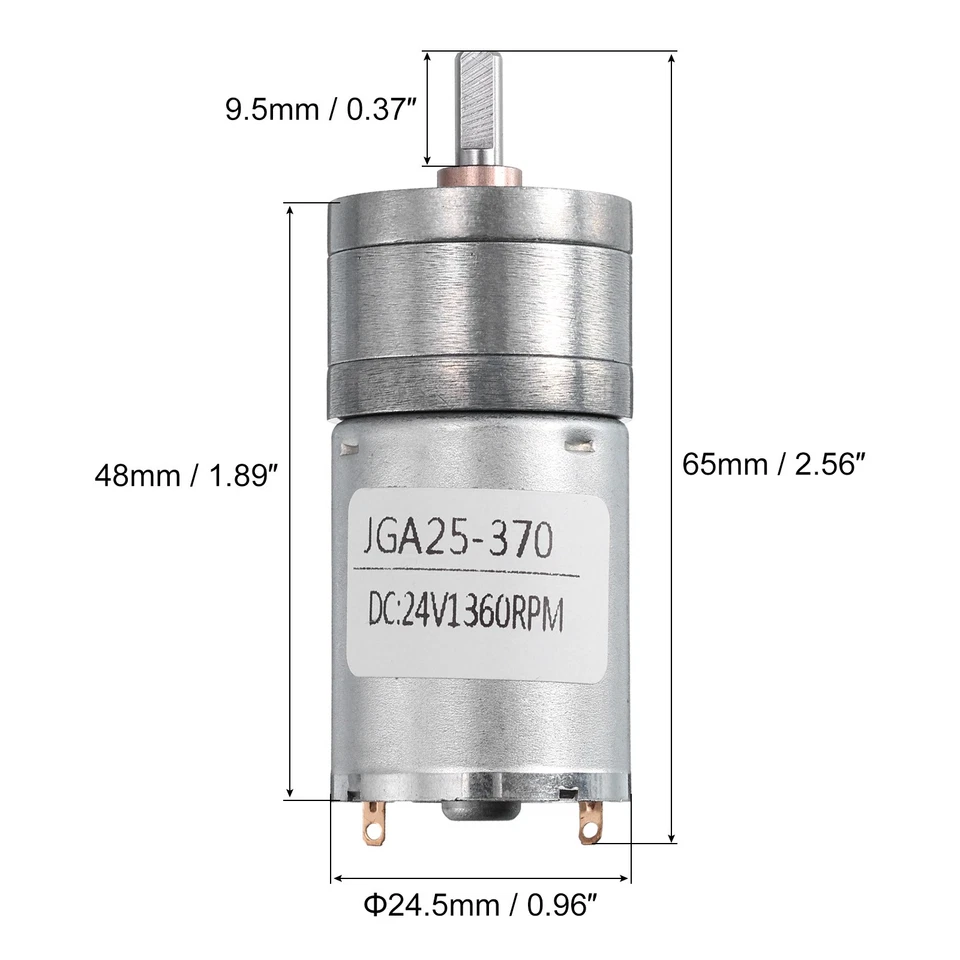 Mikro Geschwindigkeit Untersetzung Getriebemotor DC 24V 1360RPM für 370 Motor - Bild 2 von 4