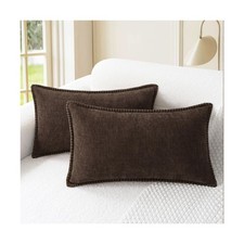 CaliTime Throw Pillow Covers Decorative 12 X 20 Inches Pack of 2 Cotton Threa...