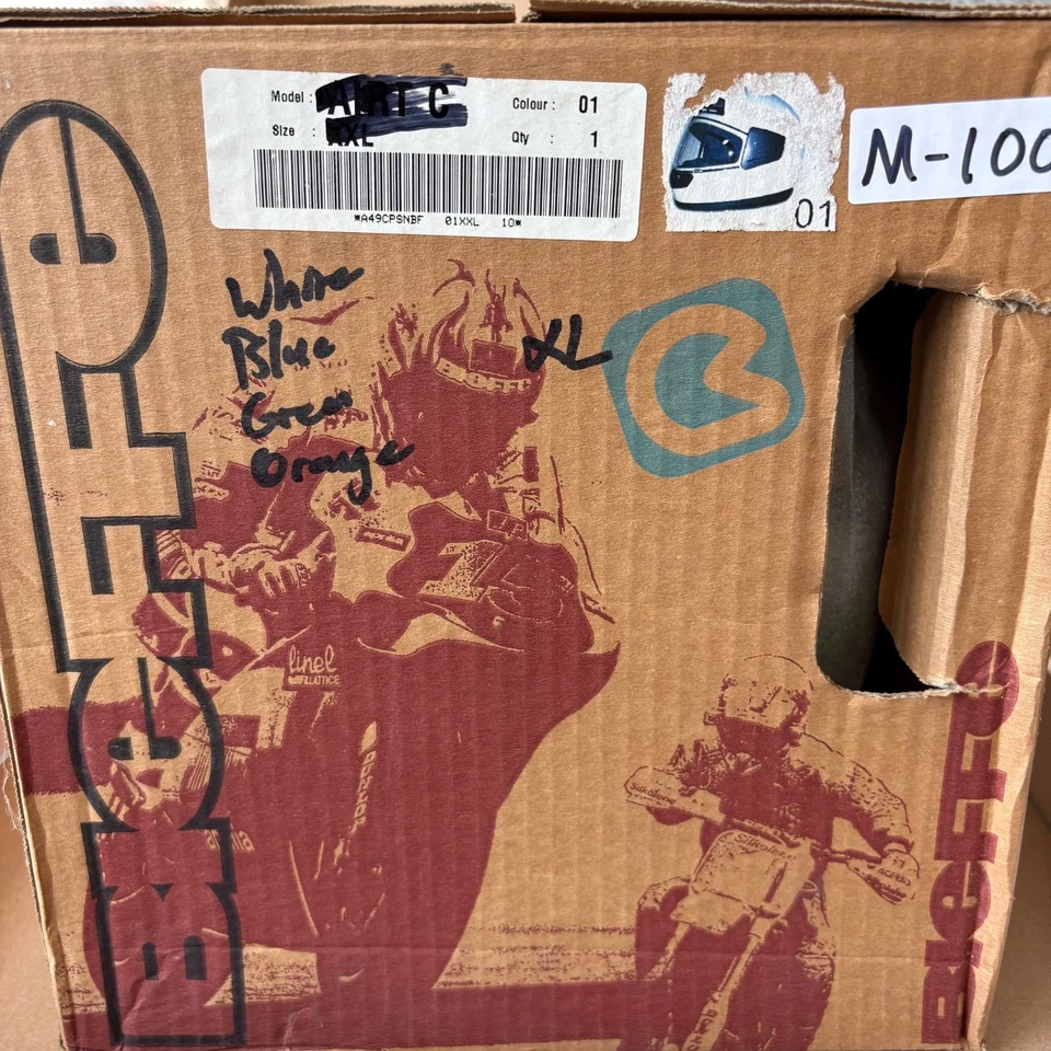 Casco de motocicleta vintage Bieffe Full Face Racing - Talla XL - Gráficos multicolores Foto 2 de 4