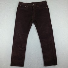 Levi's 505 Pants Mens 36x32 Brown Corduroy Regular Fit Straight Chino Khakis