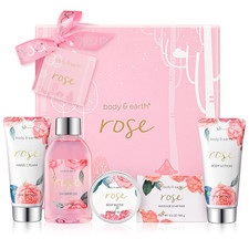 Spa Gift Set for Women - Luxurious 5 Pcs Bath and Body Gift Sets with Rose Scent