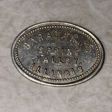 Vtg Baracani’s - Spring Valley, IL - 5 Cent Trade Token
