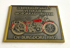 Plakette 3. Internationales Veteranen Motorrad Treffen CH Burgdorf 1982 Sammler
