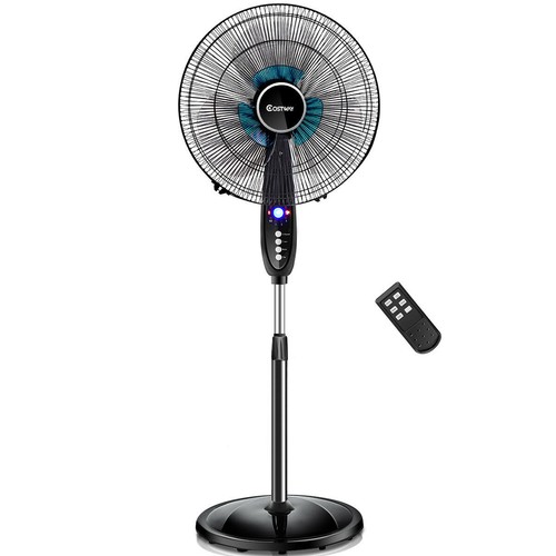 16" Pedestal Fan Oscillating Floor Stand Electric Cooling Machine w/ Remote - Picture 4 of 5