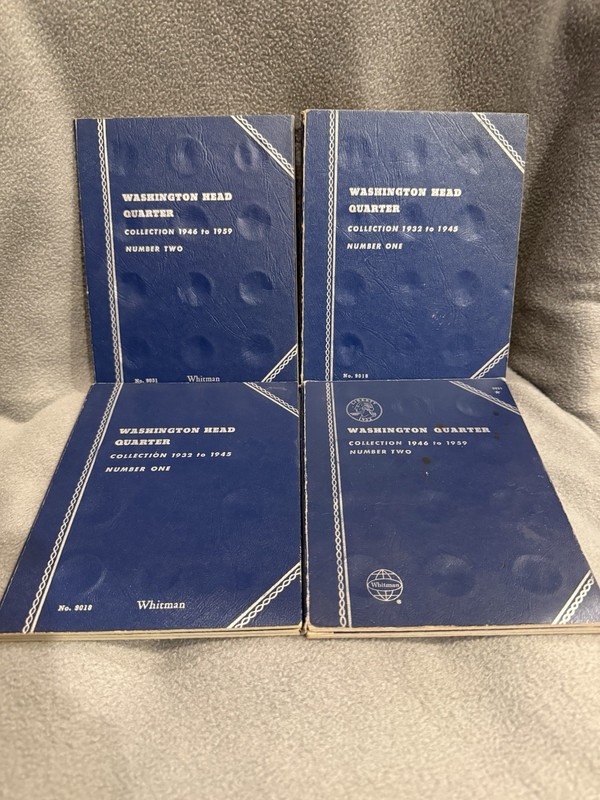 Whitman Washington Quarter Coin Folders No. 9018 1932-45 & No. 9031 1946-59