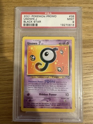 Unown [J] graded PSA 9 for sale on eBay