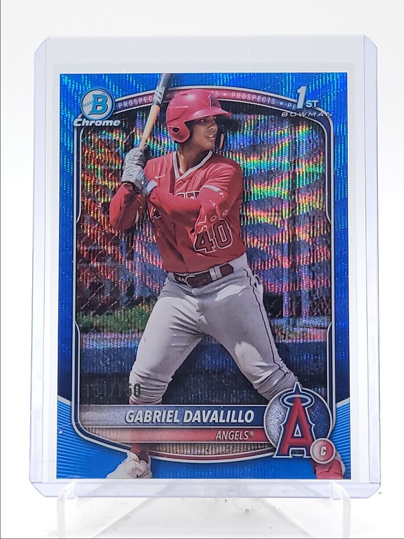 GABRIEL DAVALILLO 2025 BOWMAN CHROME 1ST BLUE WAVE REFRACTOR /150 Q1940