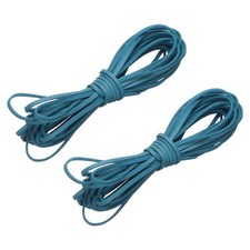 2Pcs Flat Suede Leather Cord 5.5 Yards 2.6mm Craft Braid String Light Blue