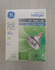 GE Halogen Indoor Outdoor Spotlight Bulb 80W PAR38 1600 Lumens 66302 NEW