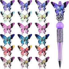 30pcs Acrylic Butterfly Beads for Pens Fancy Focal Beads for Beadable Pens Be...