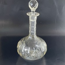 Antike geschliffene Glaskaraffe edwardianischer Stil Schaft und Globus
