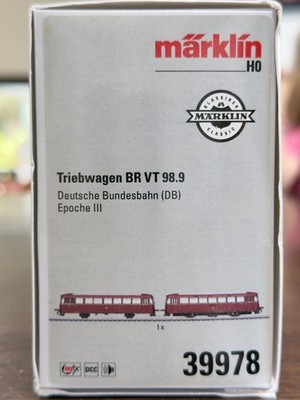 Märklin 39978 H0 Schienenbus VT 98.9 + Beiwagen der DB mfx + Sound, neuwertig