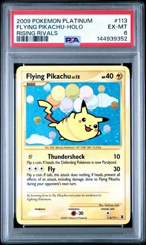2009 Pokemon Platinum Rising Rivals #113 Flying Pikachu Holo PSA 6