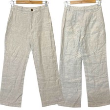 Reformation Linen Wide Leg Pants Womens 0 Beige Coastal Summer Comfort Trouser
