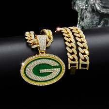 Gem Chain Necklace NFL Football AFC/NFC Select Your Team Green Bay Packers