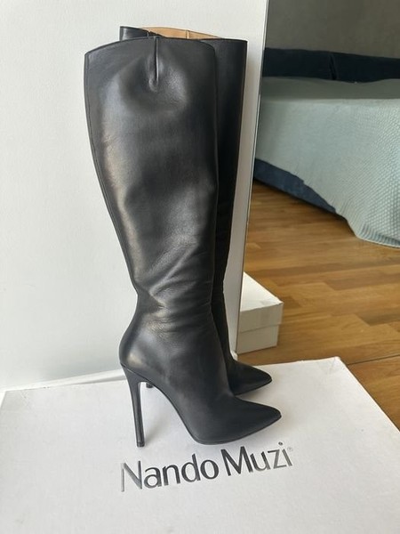 Damen Nando Muzi Stiefel Schwarz Leder 36